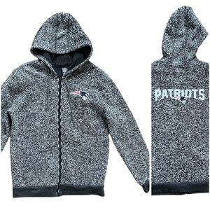 NFL Team Apparel Patriots Gray Black Heathered Soft Full Zip Jacket Men's size M